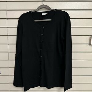 Posh Knit Womens Black Cardigan Sweater. Size XL. Like New!